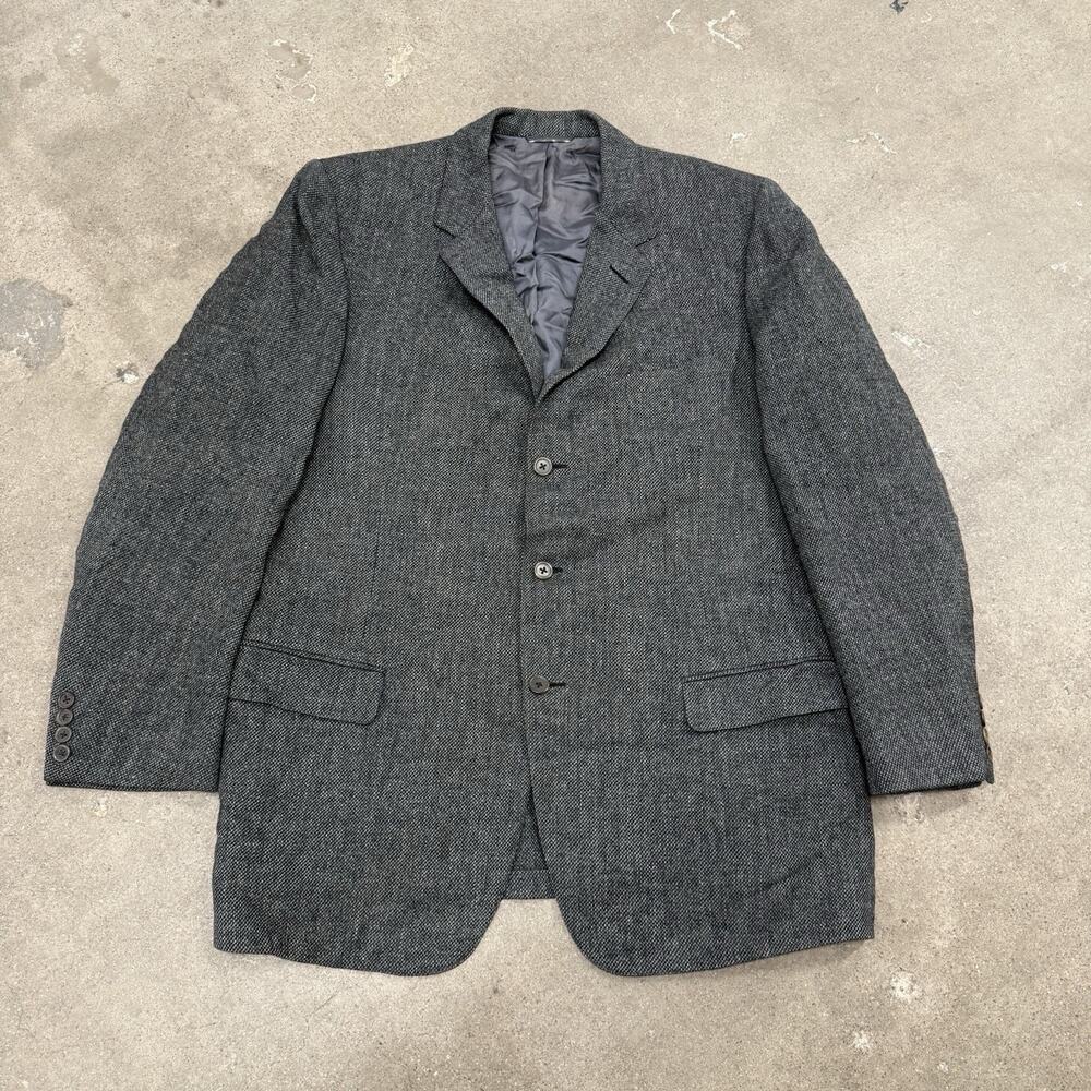 Vintage 60s Abercrombie & Fitch Wool Tweed Sport Coat Blazer Grey Size 43
